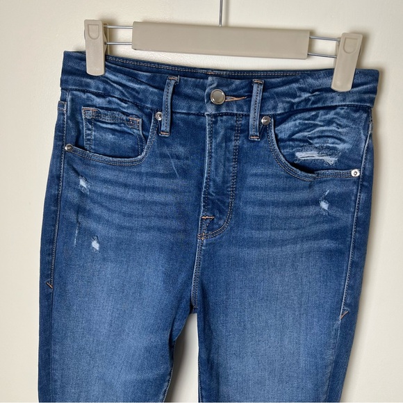 Good American Good Legs Skinny Jeans Distressed High Rise Dark Wash Size 4/27 - Picture 2 of 7